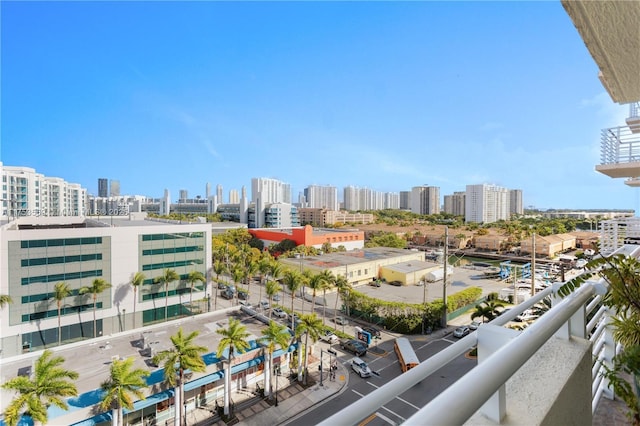 balcony with a city view