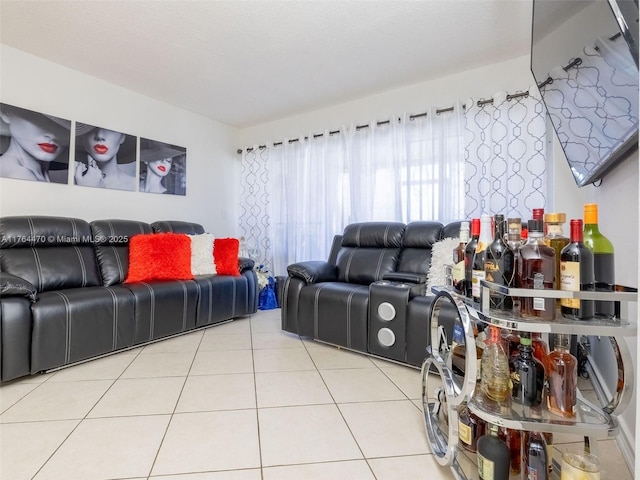 view of tiled living room