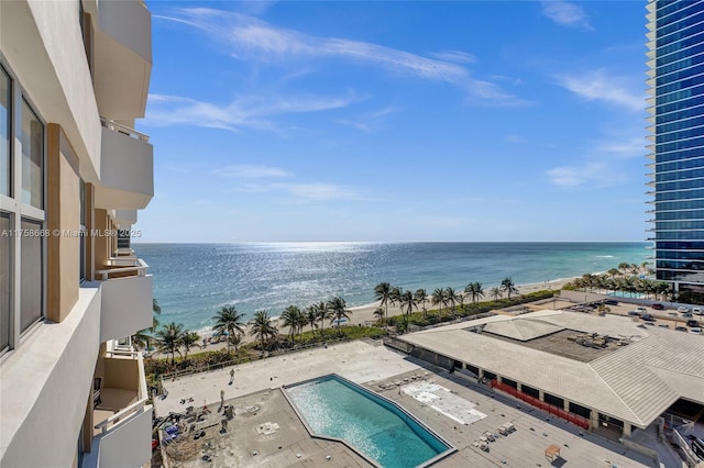 water view featuring a beach view