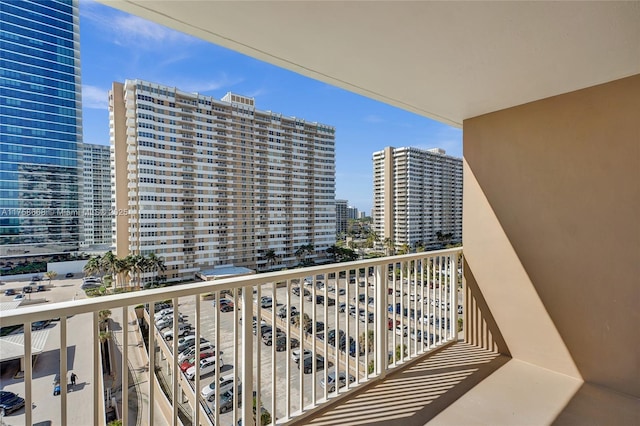 balcony with a view of city