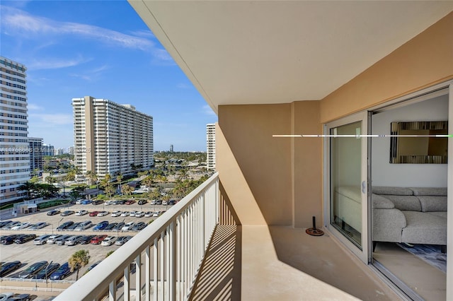 balcony with a view of city