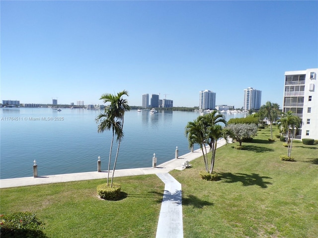 property view of water featuring a city view