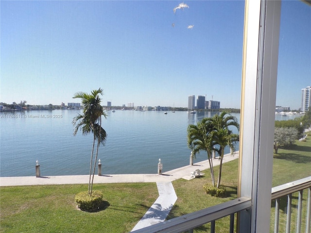 view of water feature