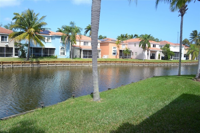 view of water feature featuring a residential view