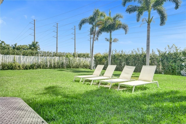 view of yard with fence