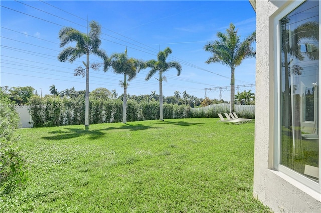 view of yard with fence