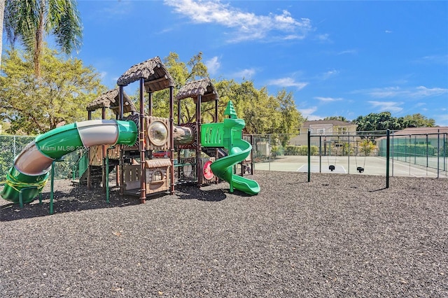 community play area with fence