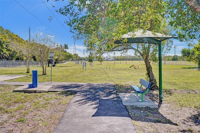 view of yard with fence