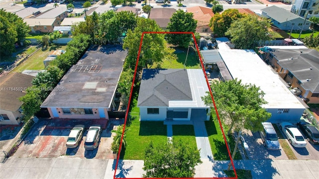 aerial view with a residential view