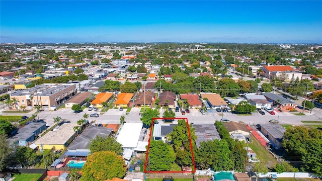 drone / aerial view with a residential view