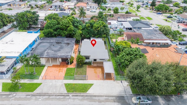 aerial view with a residential view