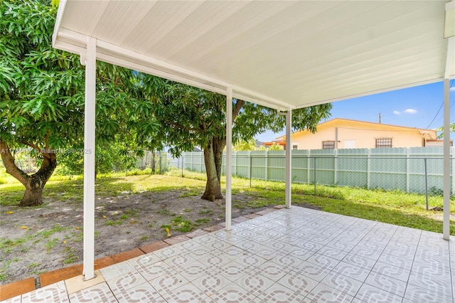 view of patio featuring a fenced backyard