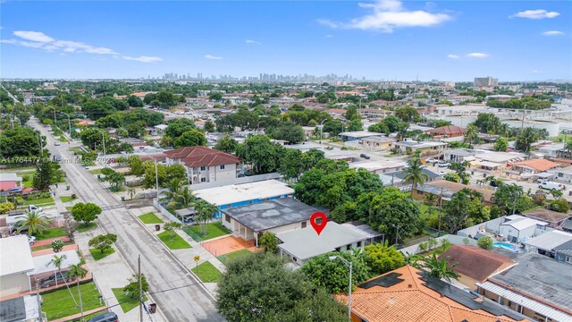 aerial view featuring a view of city