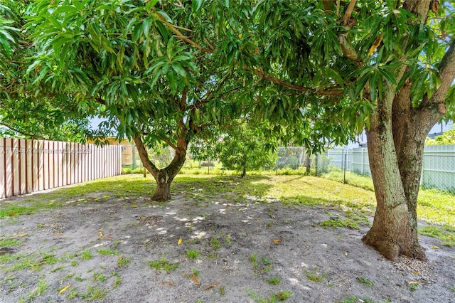 view of yard with fence