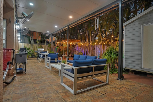 13021 NW 11th Ter, Miami, FL 33182 - view of patio / terrace featuring an outdoor hangout area and fence