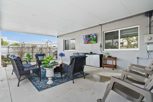 10341 SW 150th Ter, Miami, FL 33176 - view of patio with fence and an outdoor hangout area