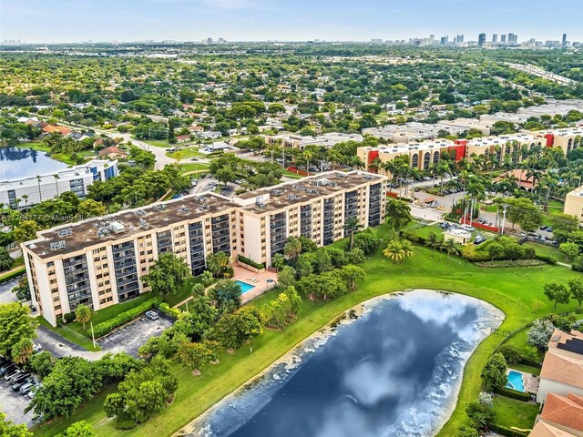 900 NE 195th St Unit 504, Miami, FL 33179 - bird's eye view featuring a water view and a view of city