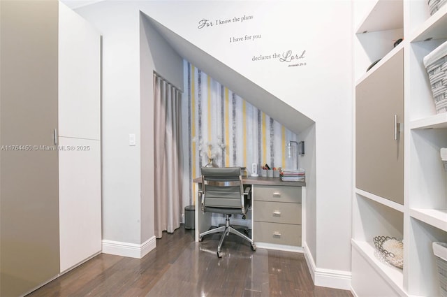 747 NE 193rd Ter, Miami, FL 33179 - home office with dark wood-type flooring and baseboards