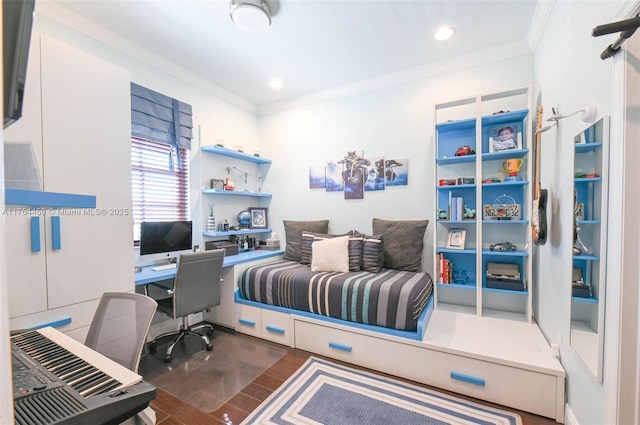 747 NE 193rd Ter, Miami, FL 33179 - bedroom featuring crown molding, recessed lighting, and wood finished floors