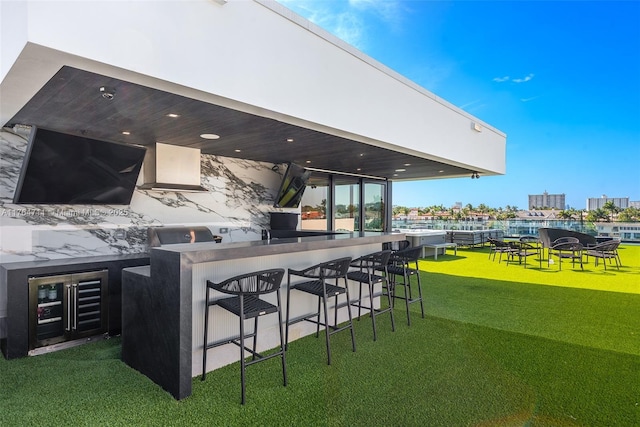 view of patio / terrace with outdoor wet bar