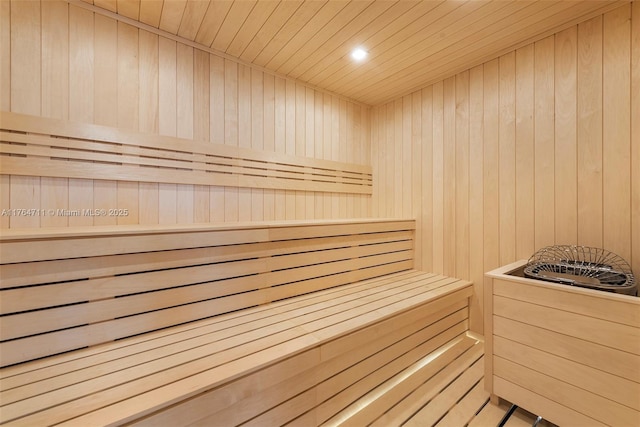 view of sauna