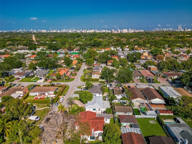 aerial view with a residential view