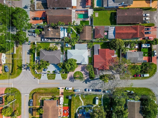 aerial view featuring a residential view