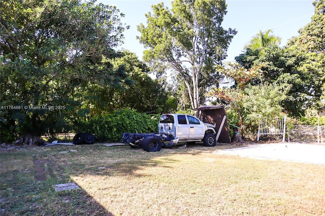 view of yard with fence