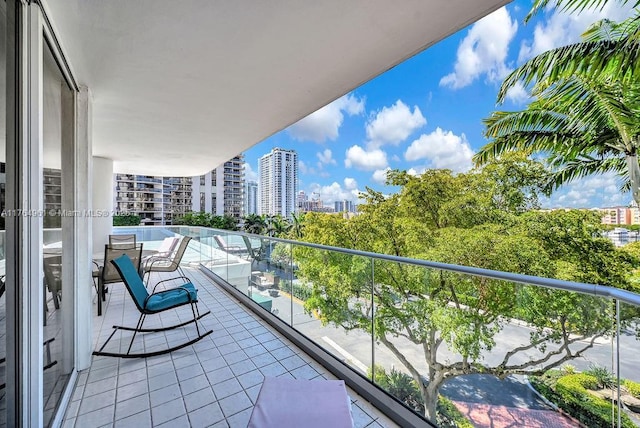 balcony with a city view