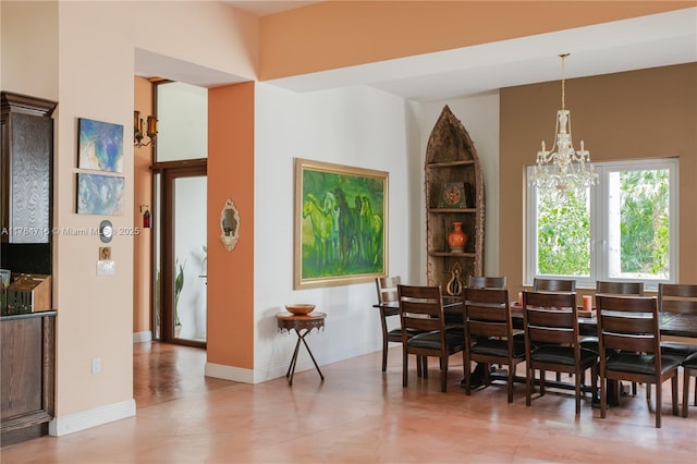 12301 SW 107th Ave, Miami, FL 33176 - dining room featuring a chandelier and baseboards