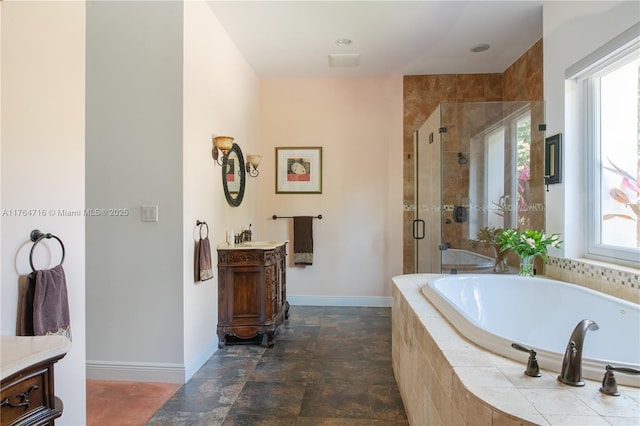 12301 SW 107th Ave, Miami, FL 33176 - bathroom with healthy amount of natural light, a stall shower, and a bath