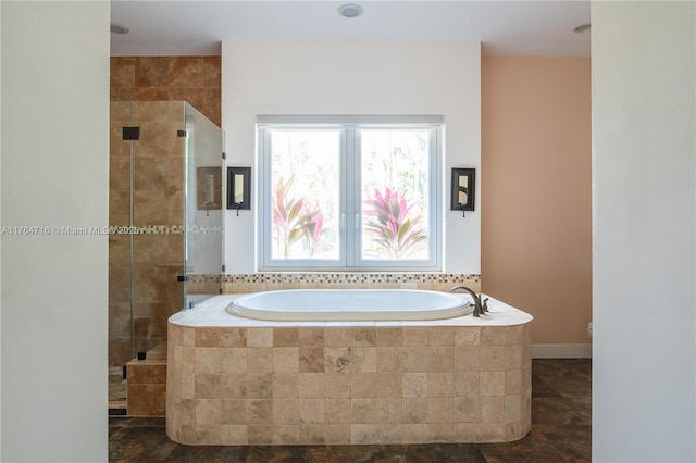12301 SW 107th Ave, Miami, FL 33176 - full bathroom featuring a stall shower, a garden tub, and toilet