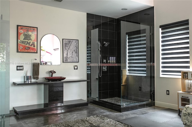 12301 SW 107th Ave, Miami, FL 33176 - bathroom featuring a stall shower and baseboards