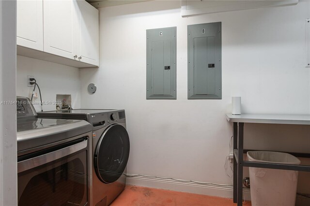 12301 SW 107th Ave, Miami, FL 33176 - laundry room with cabinet space, electric panel, and washing machine and clothes dryer