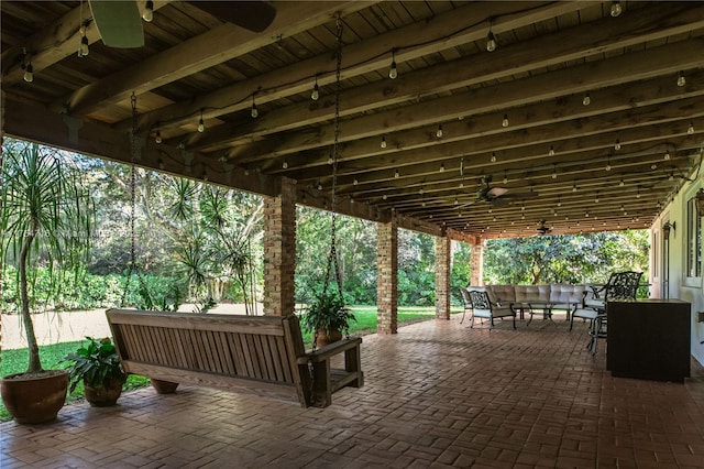 12301 SW 107th Ave, Miami, FL 33176 - view of patio with a ceiling fan