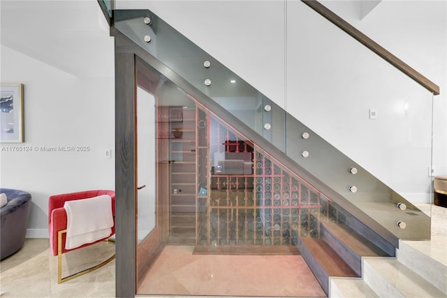 stairs with baseboards