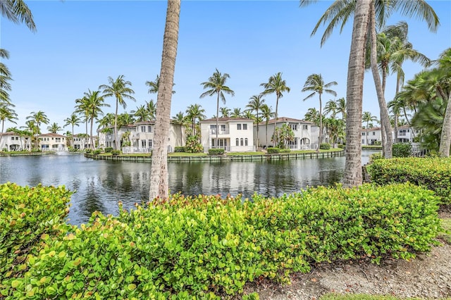 property view of water with a residential view