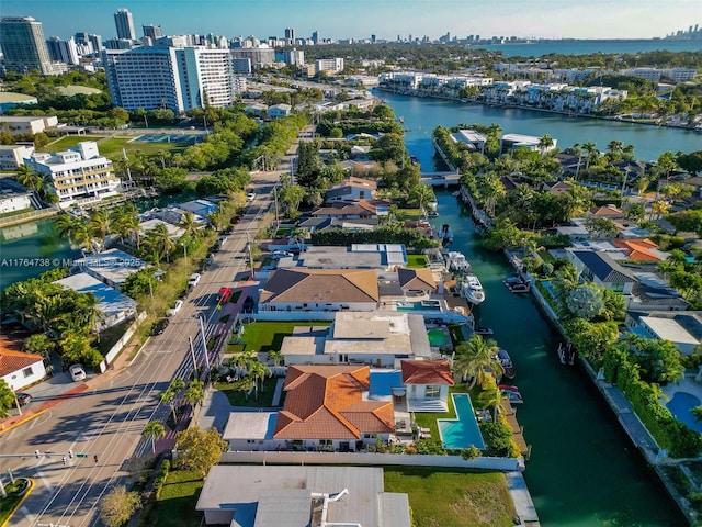 view of urban area featuring a nearby body of water