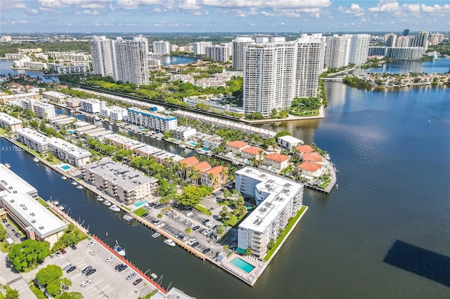 4000 NE 170th St Unit 300, North Miami Beach, FL 33160 - birds eye view of property featuring a view of city and a water view