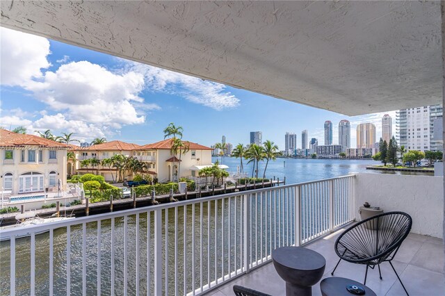 4000 NE 170th St Unit 300, North Miami Beach, FL 33160 - balcony featuring a city view and a water view