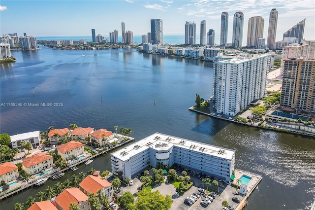 4000 NE 170th St Unit 300, North Miami Beach, FL 33160 - drone / aerial view featuring a city view and a water view