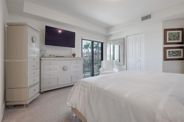 8321 Central Park Blvd, Doral, FL 33166 - bedroom featuring visible vents, light colored carpet, and access to outside