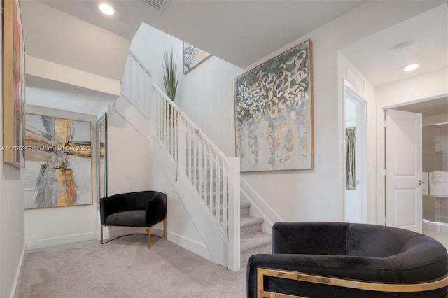8321 Central Park Blvd, Doral, FL 33166 - stairway with recessed lighting, baseboards, and carpet