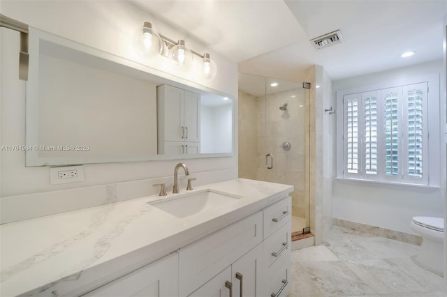13575 SW 72nd Ave, Pinecrest, FL 33156 - full bathroom featuring vanity, a shower stall, and recessed lighting