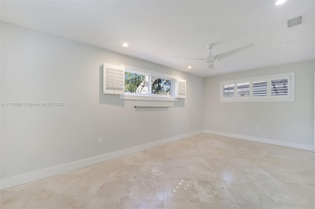 13575 SW 72nd Ave, Pinecrest, FL 33156 - spare room featuring recessed lighting and a ceiling fan