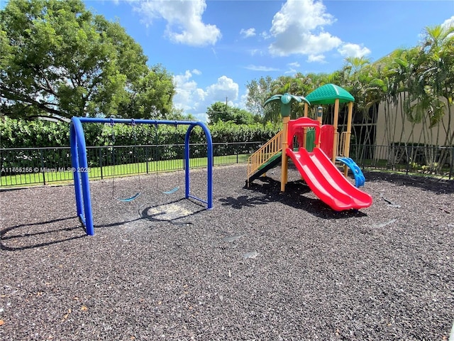 communal playground with fence