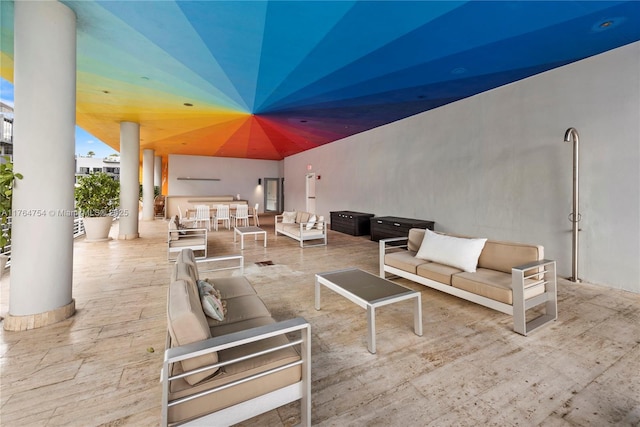 view of patio with an outdoor living space