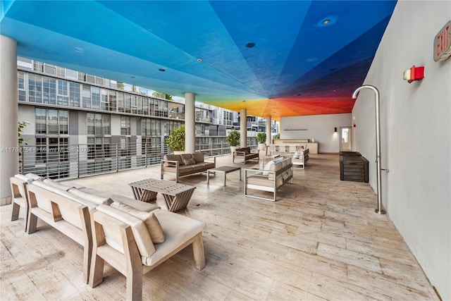 view of patio featuring an outdoor hangout area