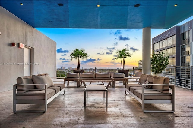 view of patio featuring an outdoor living space