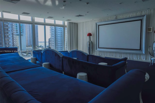 home theater featuring visible vents